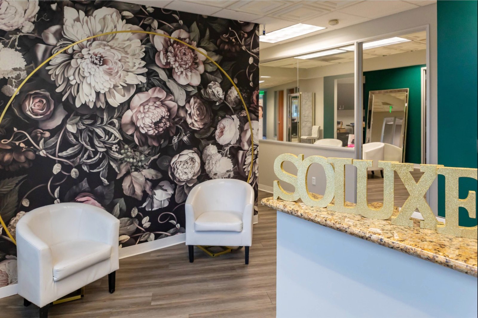 The Soluxe salon and med spa lobby